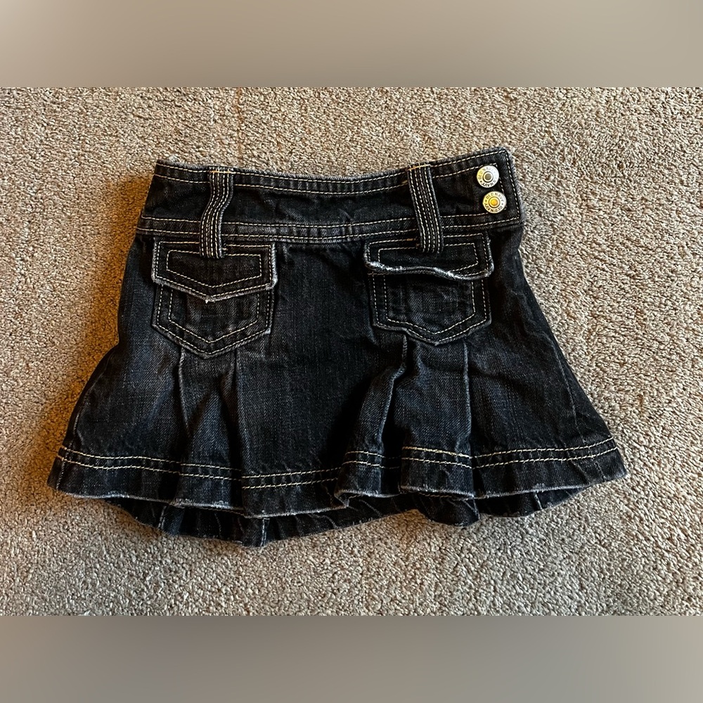 Vintage 2006 Old Navy Youth size 2T Black Y2K Denim Skirt